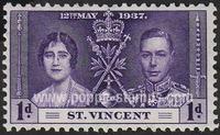 St. Vincent SG#146 Mint - 1937 1d.  - Queen Elizabeth, Crown