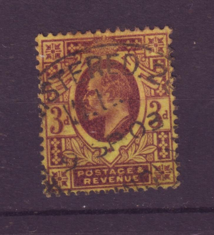 J18249 JLstamps 1902 great britain used #132 king