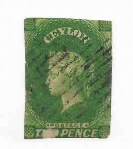 Ceylon #4 Filler - Used - Stamp CAT VALUE $72.50