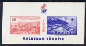 Turkey 1956 Int Fair m/sheet with superb set-off of blue ...