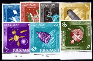 SHARJAH  1964 Mi# 54/60 SCIENTIFIC SPACE RESEARCH SATELLITE Set (7) MNH