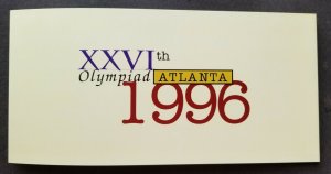 Singapore XXVI Atlanta Olympic 1996 Tennis Football Sport (p.pack) MNH *see scan