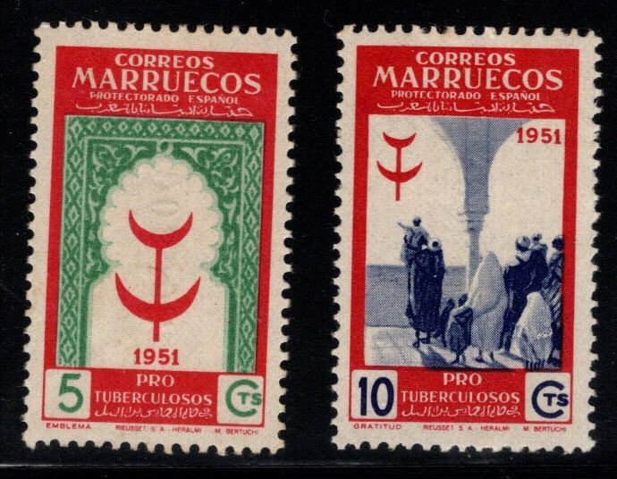 Spanish Morocco Scott 301-302 MH*