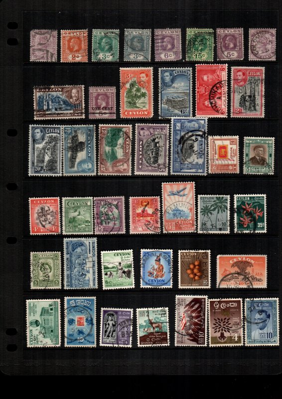 Ceylon  MH  and used lot of 38