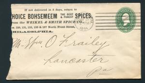 1894 Weikel & Smith Spice Co - Philadelphia, Pennsylvania to Lancaster, PA