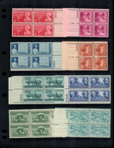 US  8 plate blocks MNH