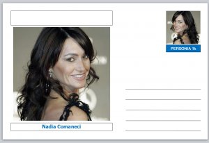 Personalities - souvenir postcard (glossy 6x4 card) - Nadia Comaneci 