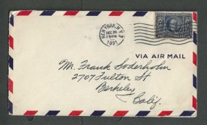 1931 5c Blue #326 Used On Airmail Cover The Stamp Is From 1904 & Very Unusual--