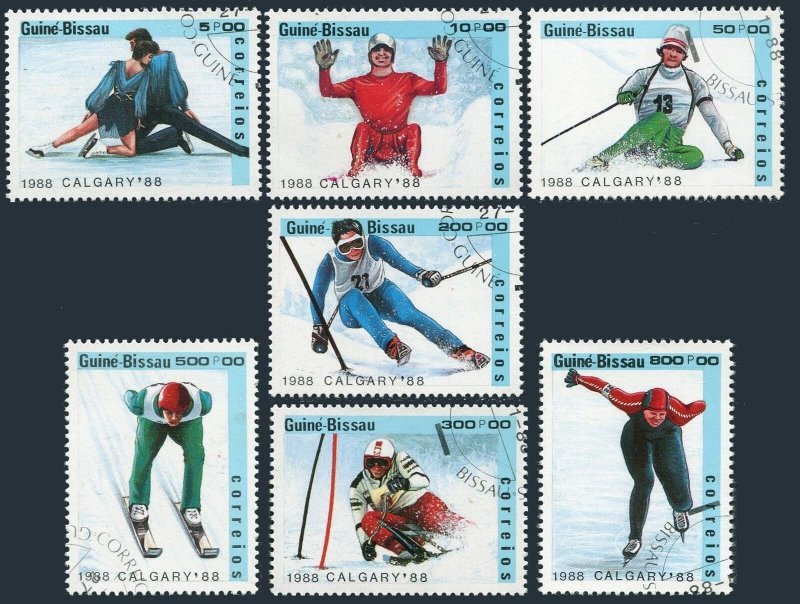 Guinea Bissau 704-710,CTO. Olympics,Calgary-1988.Pairs figure skating,Luge,