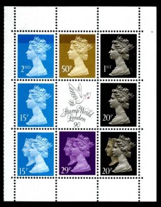 GB 1990 Double Heads 29p 2 band, 15p right band, 20p 2 band unmounted mint and