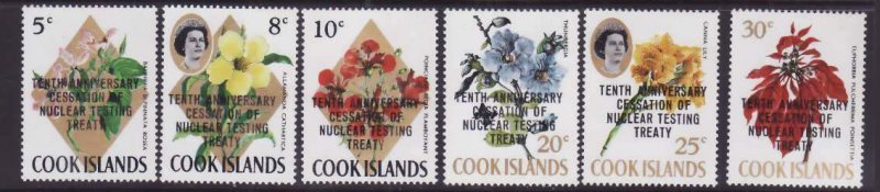 Cook Is.-Sc#351-6- id9-unused NH set-Flowers-1973-