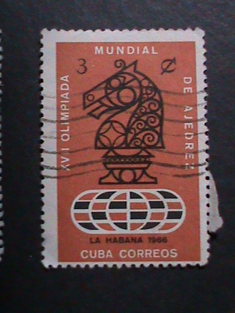 ​CUBA -1966 VERY OLD STAMPS-17TH WORLD CHESS OLYMPICS-HAVANA-USED VERY FINE