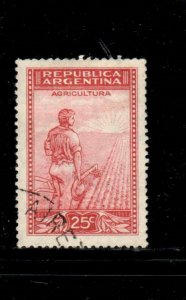 ARGENTINA #441 1935 25c AGRICULTYRE F-VF USED b