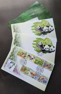 Malaysia 7 Wonders Of Flora & Fauna 2016 Panda Bird Fish (FDC set) *odd *unusual