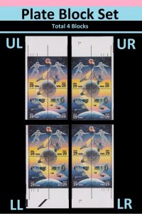 US 2631-2634 2634a Space Accomplishments 29c plate block set #1111 4x4 MNH 1992