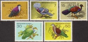 Papua New Guinea 1977 SG333-337 Pigeons set MNH