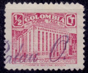 Colombia 1939, Postal Tax, 1/2c, Ministry of Post & Communication, sc#RA4, used