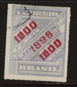 Brazil Scott 135 Used  from 1898 surcharge set CV#17.50