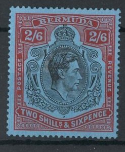 Bermuda 1938 2/6d black & red/grey blue sg117 very fine mint cat £70