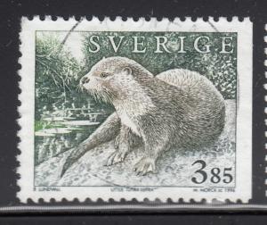 Sweden 1996 used Sc #1925 3.85k Lutra lutra Otter