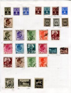 ROMANIA; 1930s-40s early issues fine mint & used LOT on album page