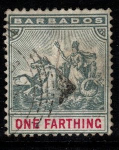 BARBADOS SG105 1896 ¼d SLATE-GREY & CARMINE USED