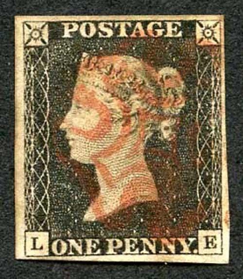 Penny Black (LE) Plate 6 Four margins (toned)