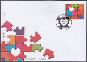 CROATIA Sc # 512 FDC - St VALENTINE's DAY