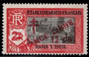 FRENCH INDIA  Scott 203 France Libre  surcharge MH*