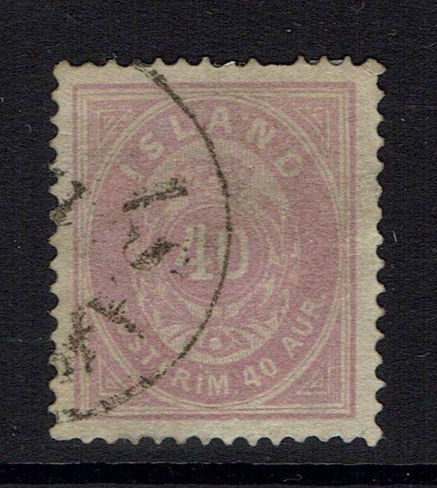 Iceland SC# 18, Used, Pulled Top Perf -  Lot 032617