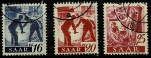 Germany-Saar 1947,Sc.#161; 162, 164 used, Professions and Views of Saarland