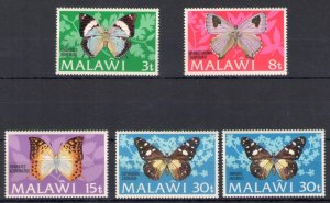 1973 Malawi, Butterflies - Yvert # 195-99 - 5 values - MNH**