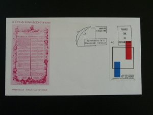 bicentenary of French revolution FDC Spain 93596