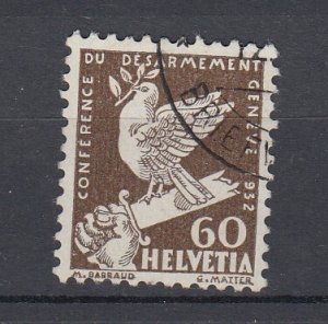 J30074, 1932 switzerland used #214 bird