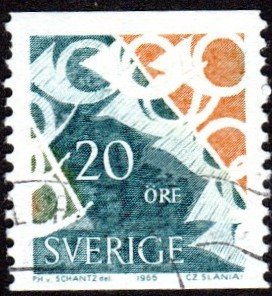 Sweden 647 - Used - 20o Post Horns (1965)