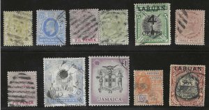 BRITISH COMMONWEALTH 1880-1900 SELECTION OF 11 STAMPS BETTER USED VALUES