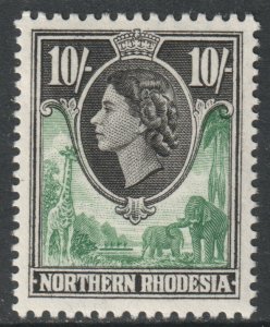 Northern Rhodesia Scott 73 - SG73, 1953 Elizabeth II 10/- MH*