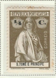 Portugal ST. THOMAS AND PRINCE ISLANDS 1914 1⁄4r Perf 15x14 Used A5P55F95-