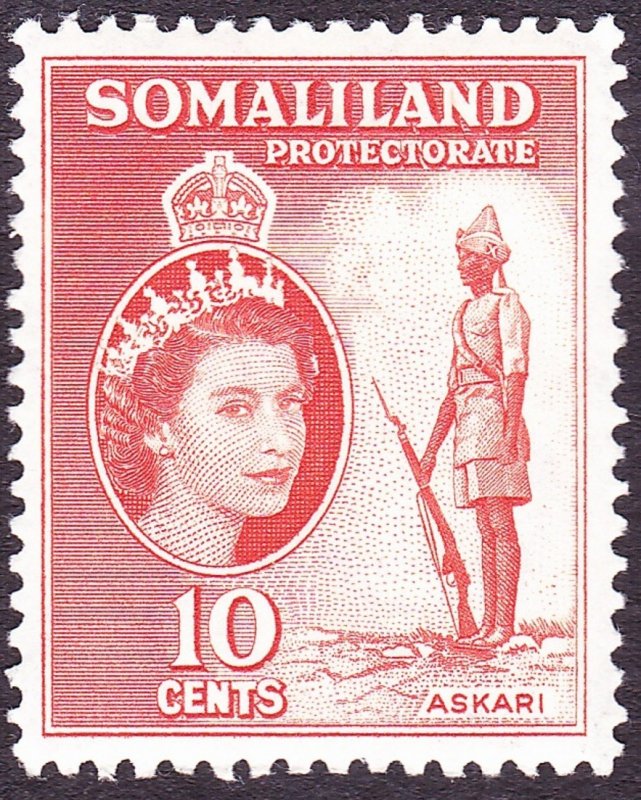 SOMALILAND PROTECTORATE 1958 QEII 10c Salmon SG138a MH