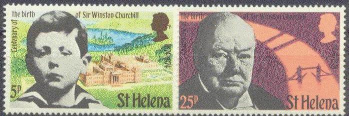 ST.HELENA 285-86 MNH 1974 CHURCHILL MEMORIAL