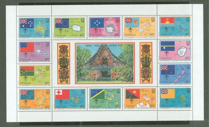 Tuvalu #388  Souvenir Sheet (Maps)