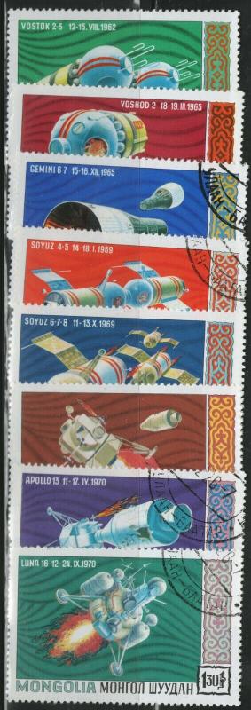 MONGOLIA CTO Scott # 602-609 Space (8 Stamps)