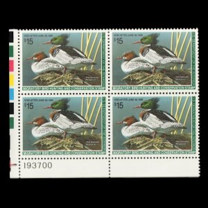 RW61 MNH Red Breasted Merganser Duck Plate Block