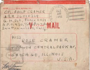 United States A.P.O.'s Soldier's Free Mail 1942 U.S. Army Postal Service, A.P...