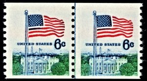 US 1338A MNH VF 6 Cent Flag Line Pair