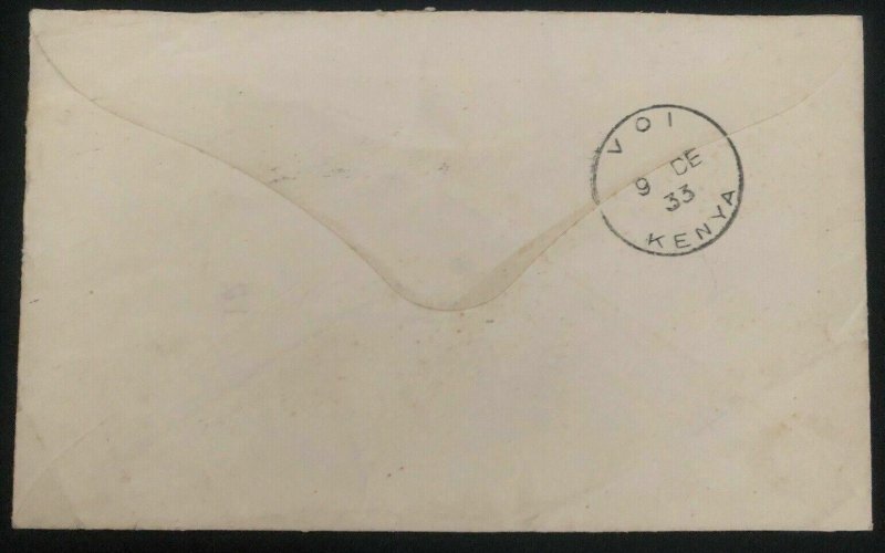 1933 Mwatati Kenya Early Airmail Cover To Hamburg Germany Via Brindisi