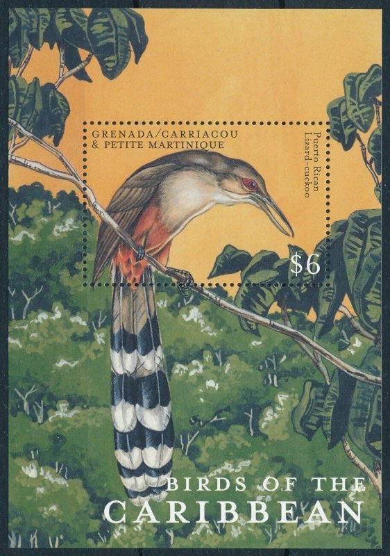 [108786] Carriacou & Petite Martinique 2000 Bird Lizard-Cuckoo Sheet MNH