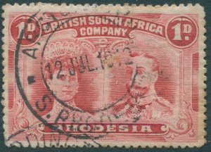 Rhodesia 1910 SG123 1d red KGV FU