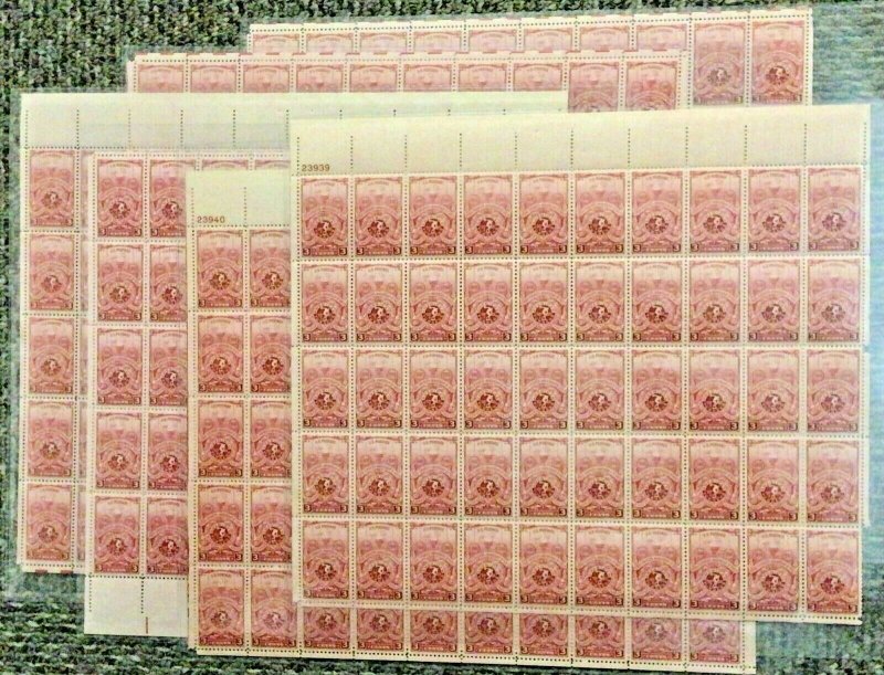 979    Turners Society Centennial Lot of 6 sheets   MNH 3 cent sheet of 50  1948