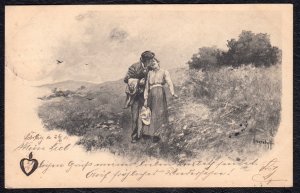 Germany 1901 Couple Illustrated Postcard